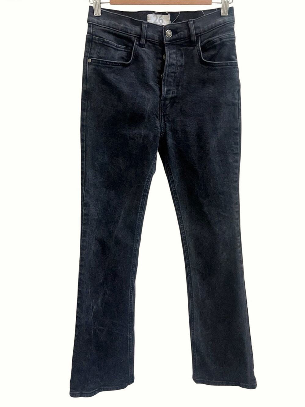 We The Free People French Girl Flare Jeans Gray Black Women's Sz 26 Button Fly